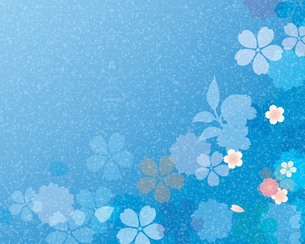 Blue Flowers Spring Background For Powerpoint