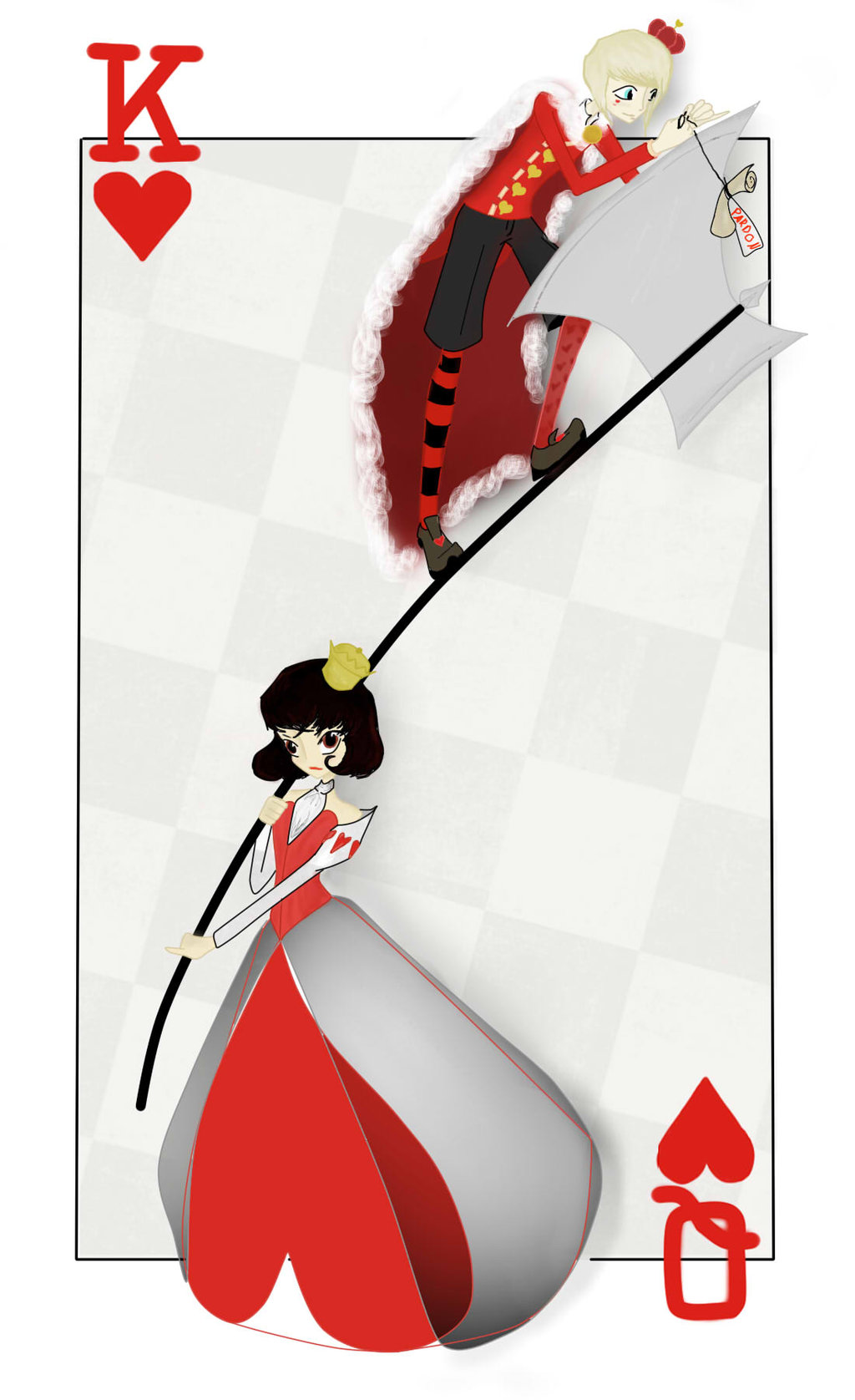 Queen and King of Hearts by luckyjadestone