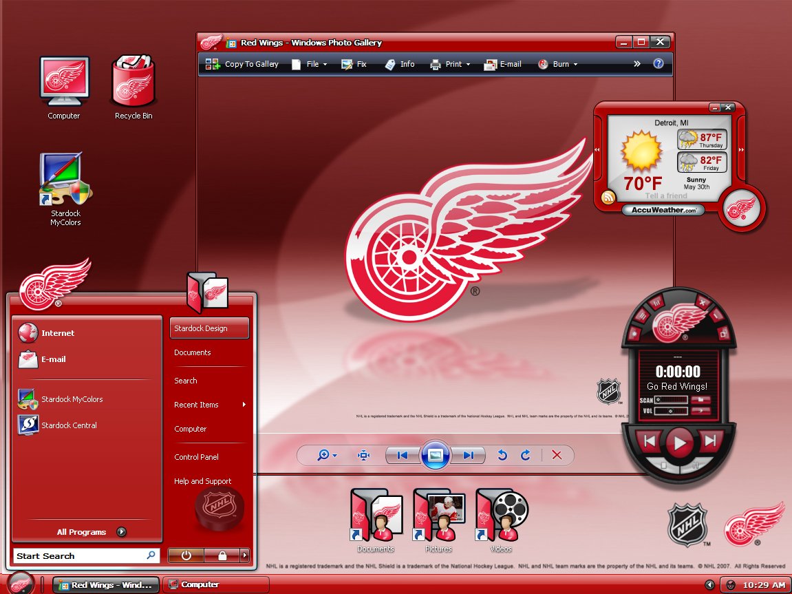 Home Image Detroit Red Wings Desktop Theme