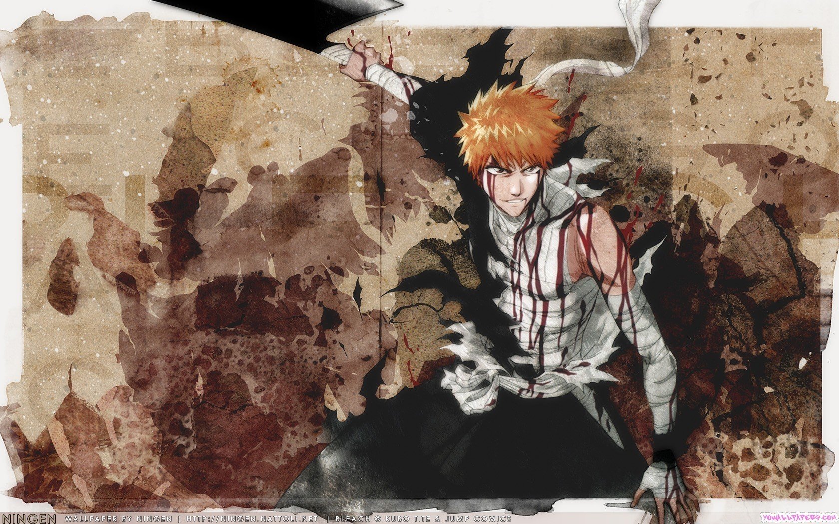 Ichigo In Fight Mode Bleach Anime Wallpaper