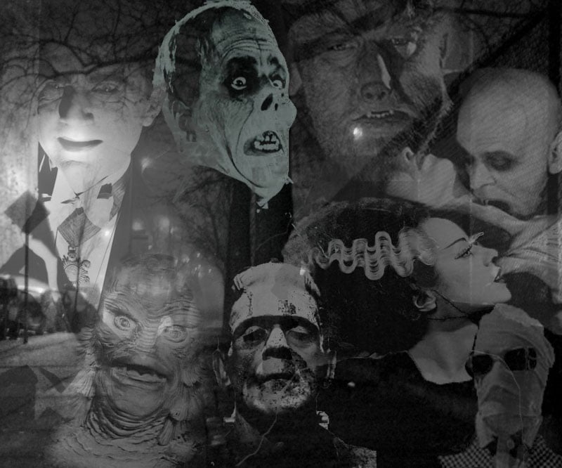 Classic Horror Monsters of Old by goldiechik 800x666