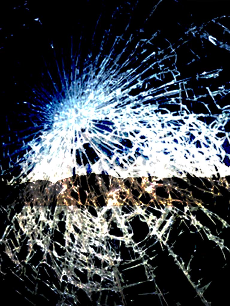 Broken and Shattered iPad and iPhone Screen Wallpaper