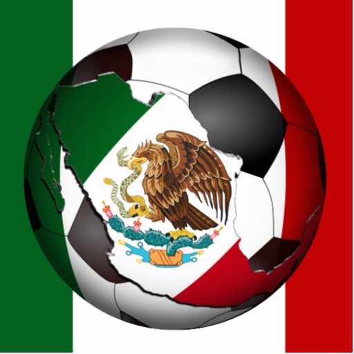 Mexico Soccer Ball W Flag Colors Background Acrylic Cut Out