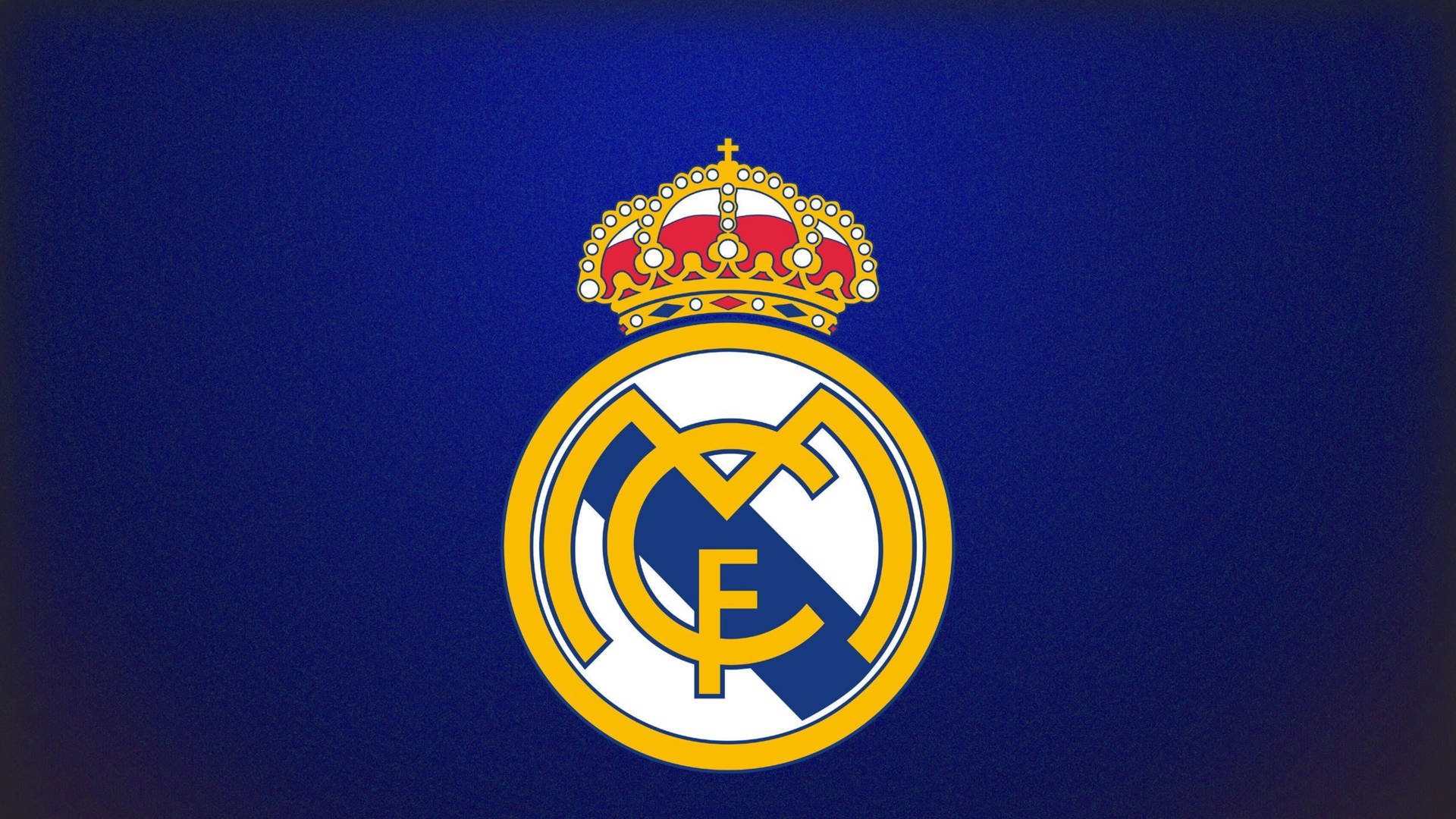 Real Madrid CF logo against a royal blue background