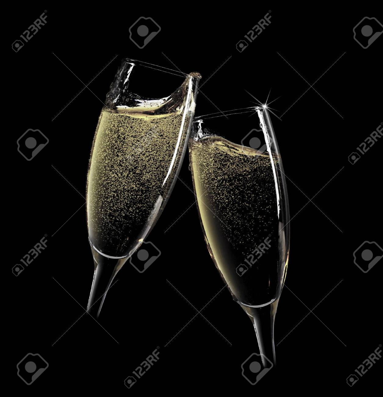 Free download Cheers Two Champagne Glasses Isolated On Black Background