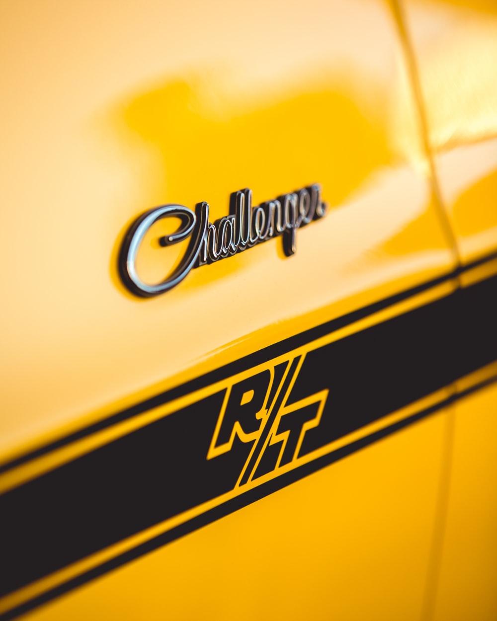 Yellow Dodge Challenger Photo Puter Background Image On