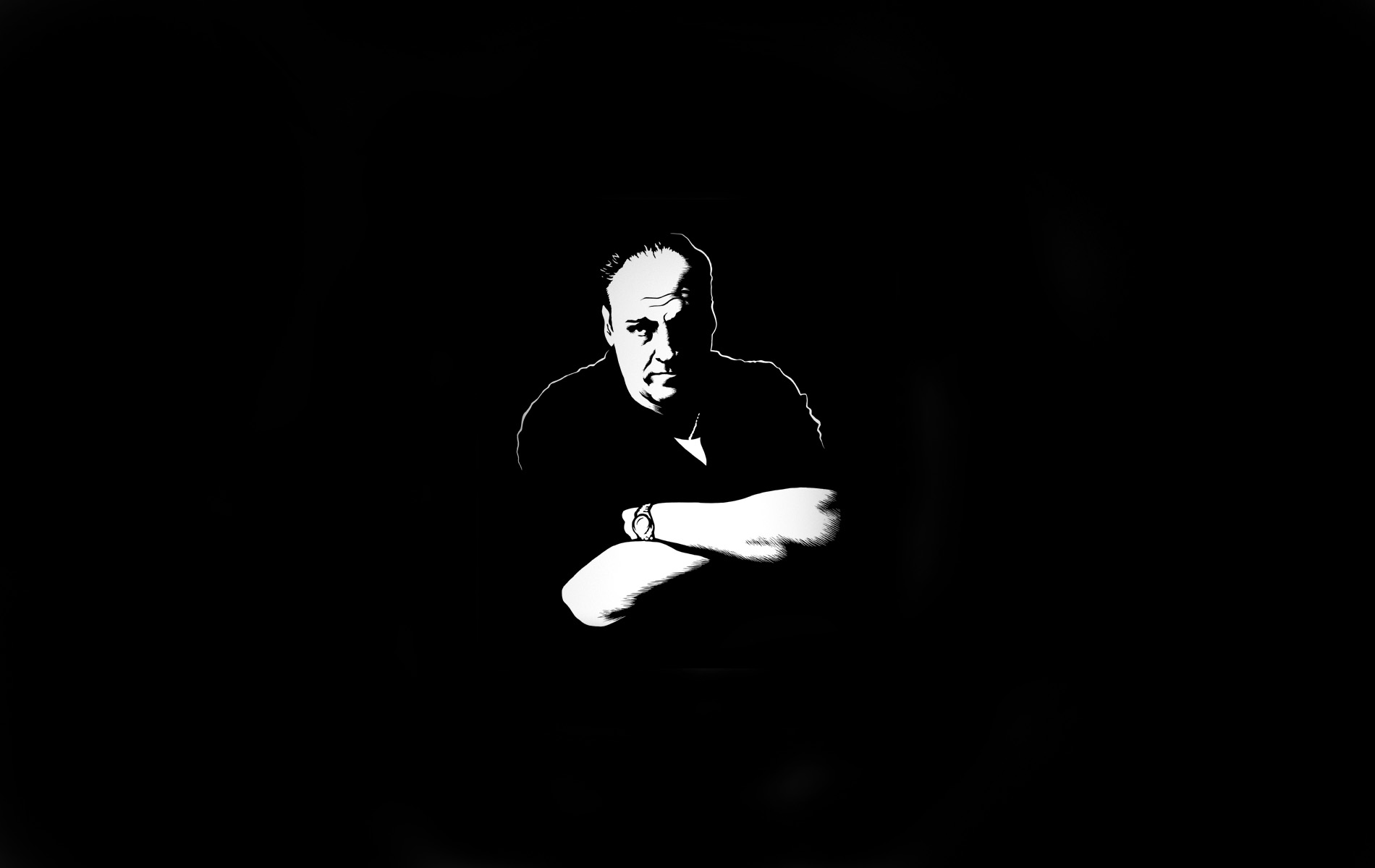 Tony Soprano HD Wallpaper Widescreen Black Background