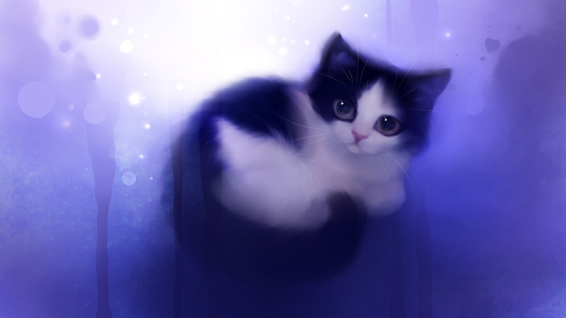 cute kitty drawing wallpaper