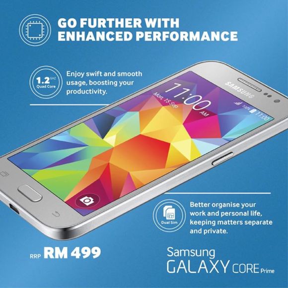  Samsung has just announced the availability of its Galaxy Core Prime 580x580