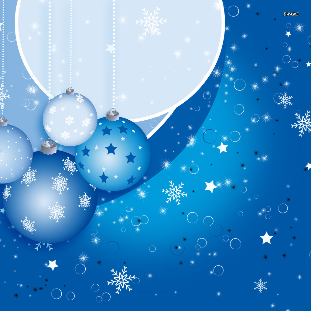 Blue Christmas Ornaments Wallpaper Holiday