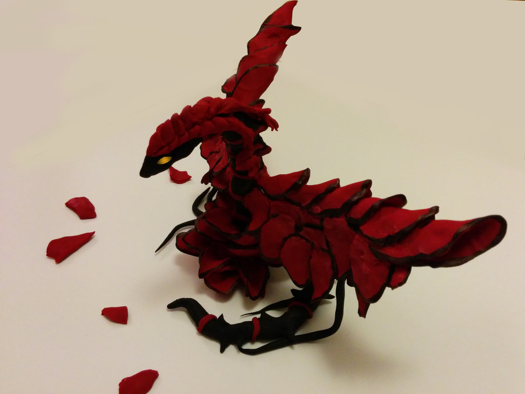 Clay Black Rose Dragon By Otherworlder