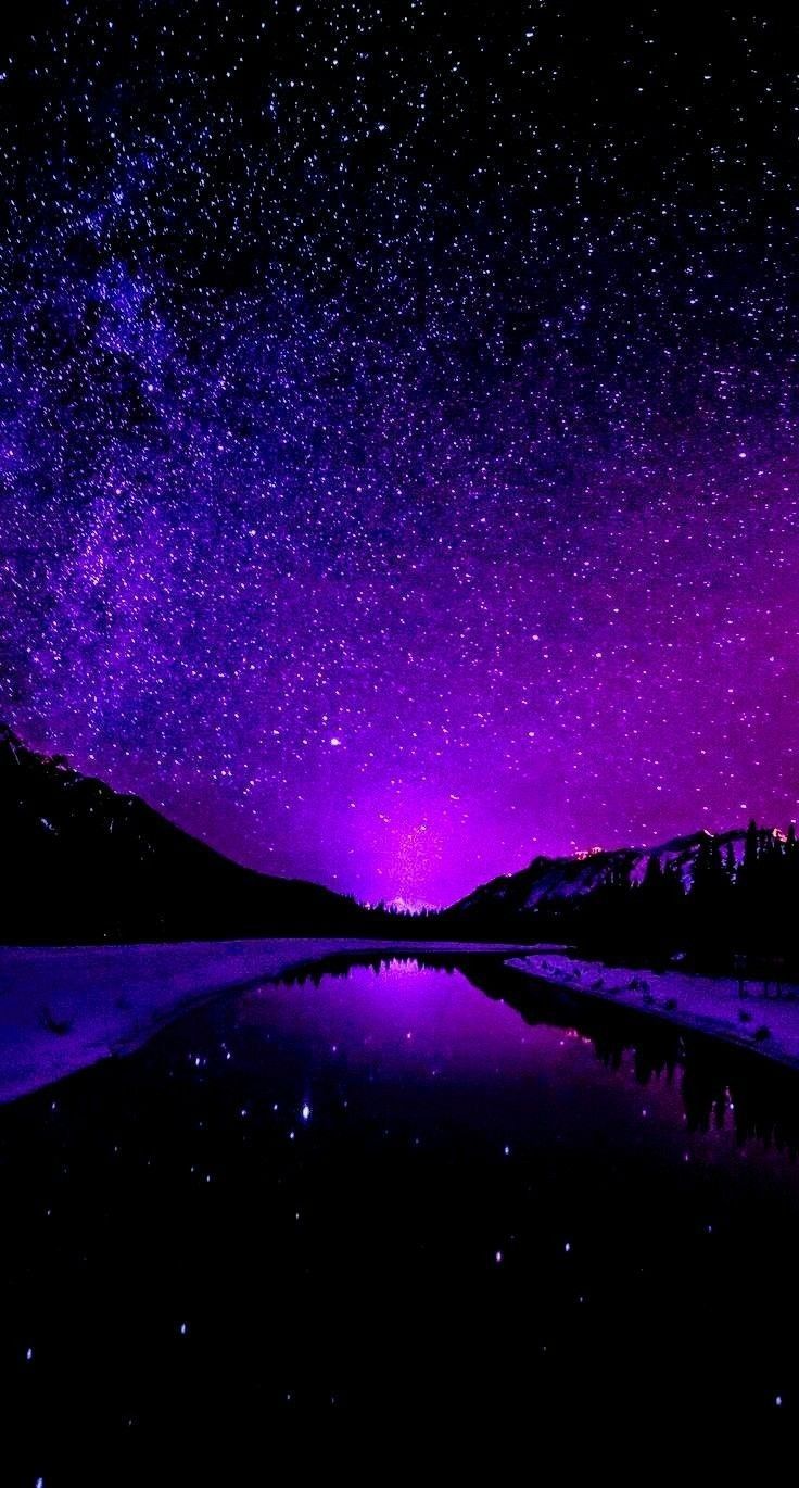 Purple Galaxy Wallpaper Space Phone Night Sky