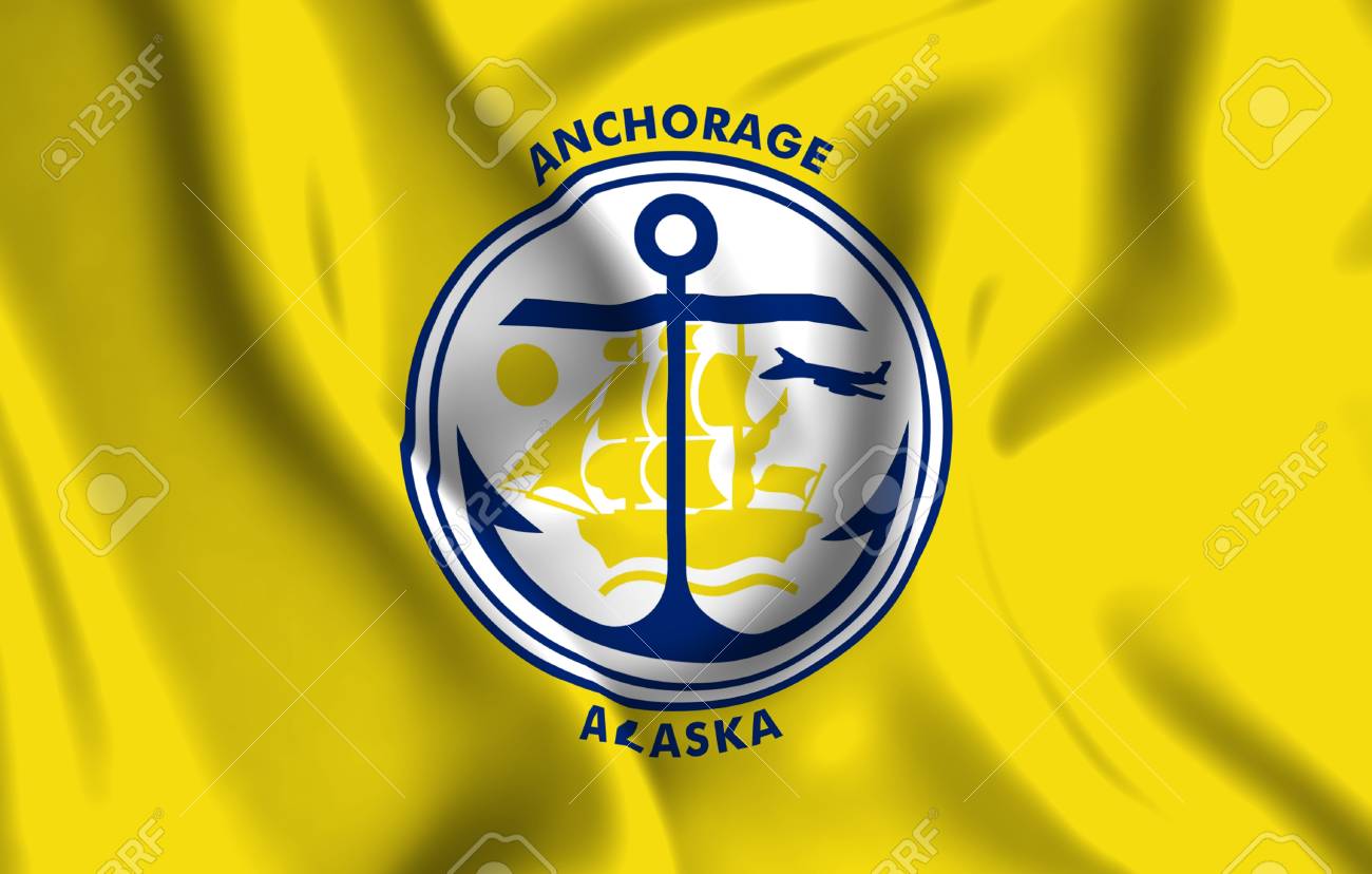 🔥 Free download Anchorage Alaska 3D Waving Flag Illustration Texture