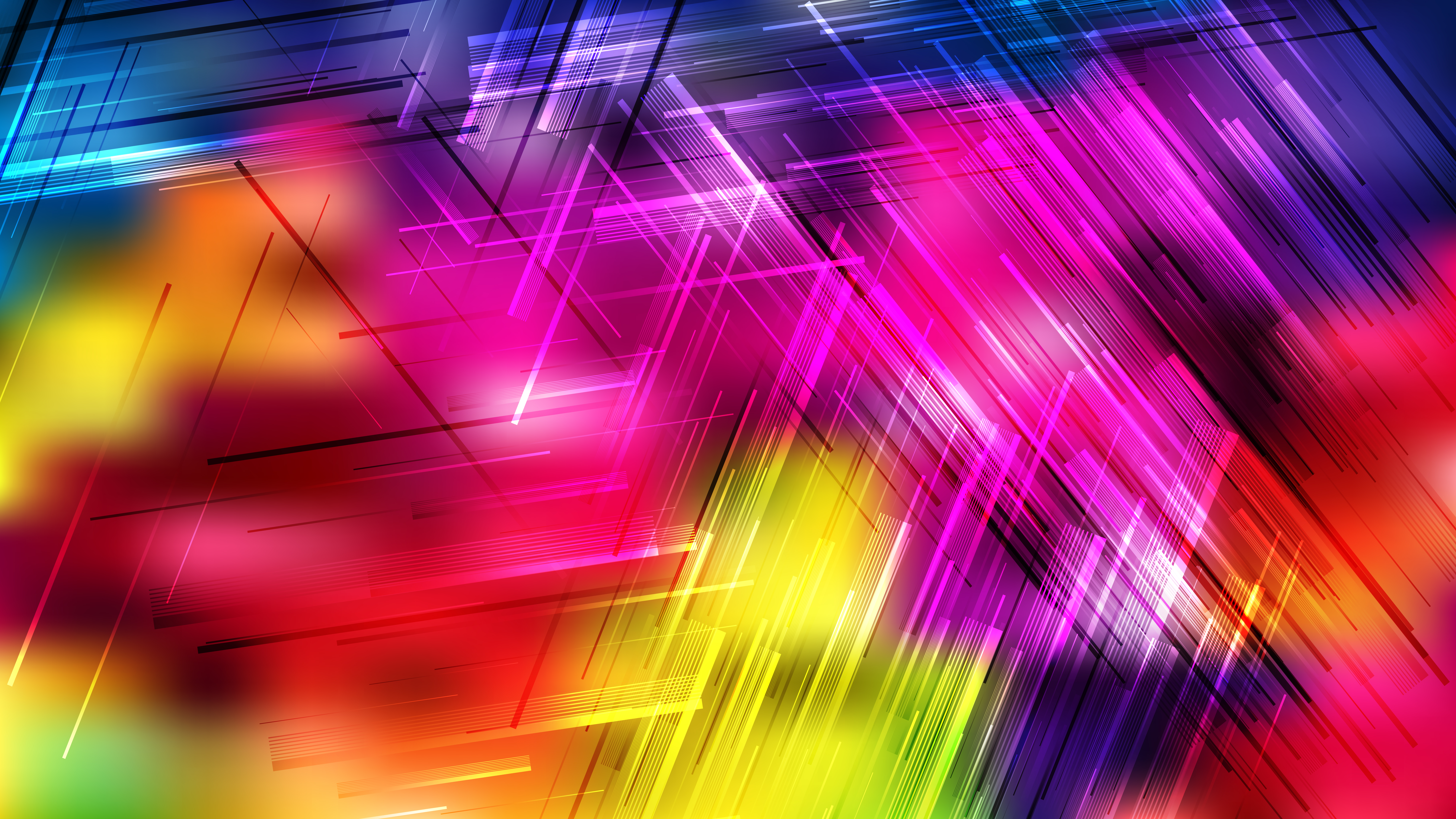 Colorful Random Chaotic Lines Abstract Background Design
