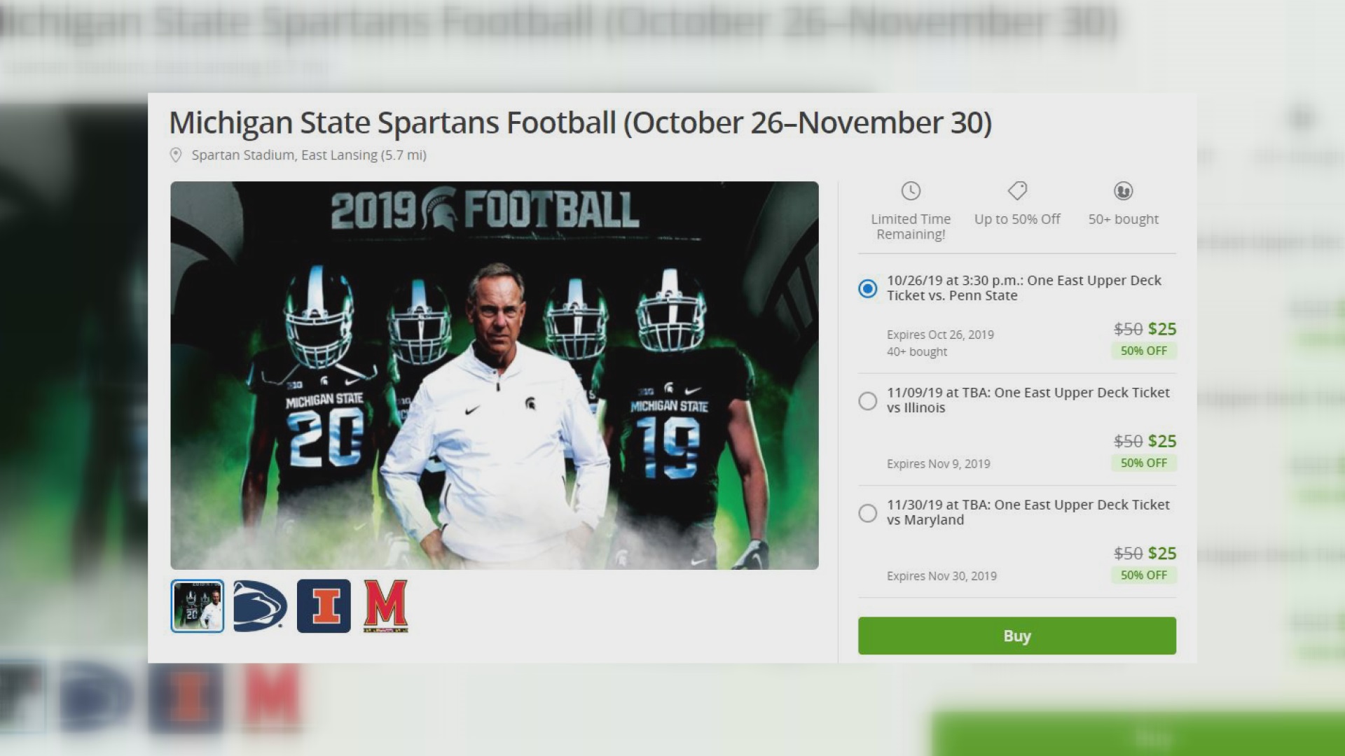 Msu Football Tickets Available On Groupon