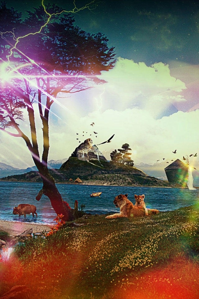 HD Fantasy Landscape Apple iPhone Wallpaper Background
