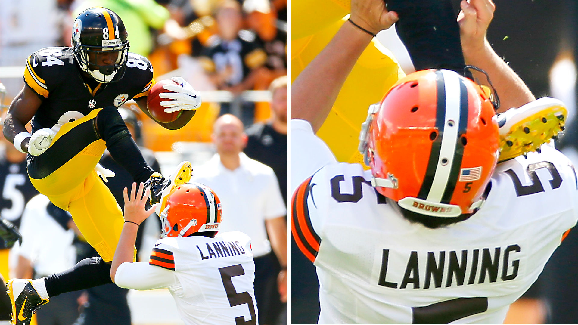 Free download Antonio Brown karate kicks Browns punter in the face ...