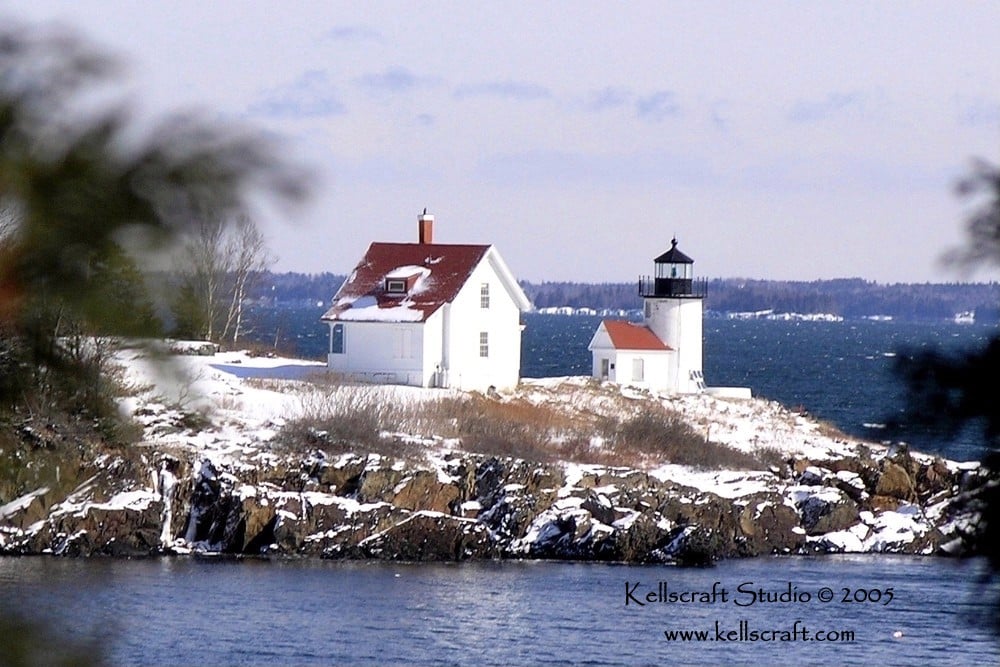 Winter In Maine Wallpaper Island lighthouse maine