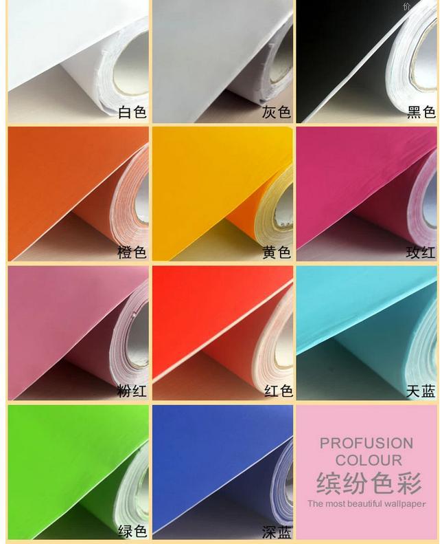 3m Pvc Diy Stripe Self Adhesive Colorful Solid Vinyl Desktop Wallpaper