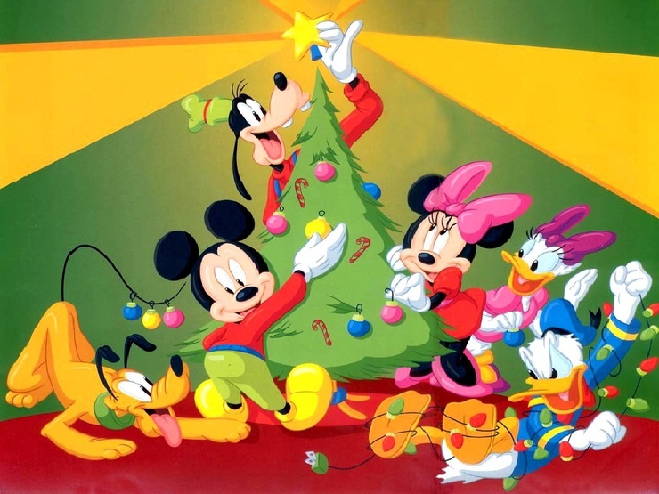 Disney Mickey And Friends Christmas Tree Decoration Wallpaper