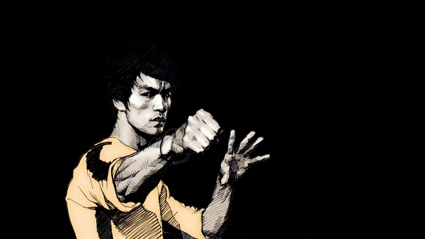 Black Bruce Lee Fist Artwork Background
