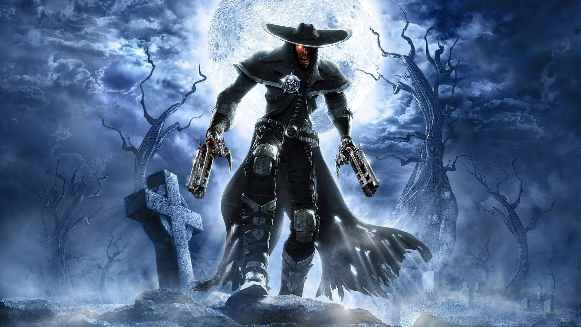 Cool 3d Ghost Hunter In Cemetery 4y8jtjksx7l9ngdr Wallpaper