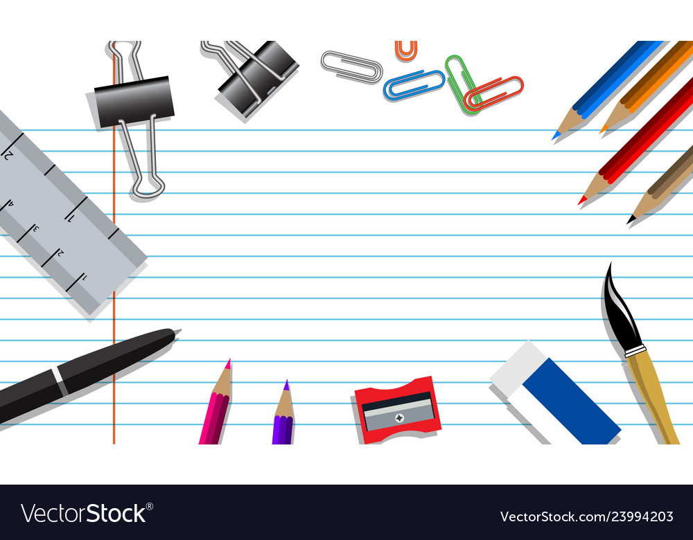 Education Background Concept With School Supplies Vector Image