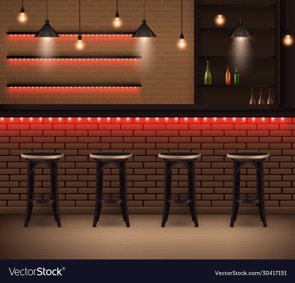 Cafe Interior Realistic Background Royalty Vector Image