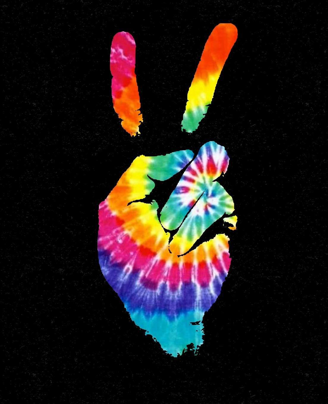 Amazon Tie Dye Peace Sign Hand Position Notebook Journal