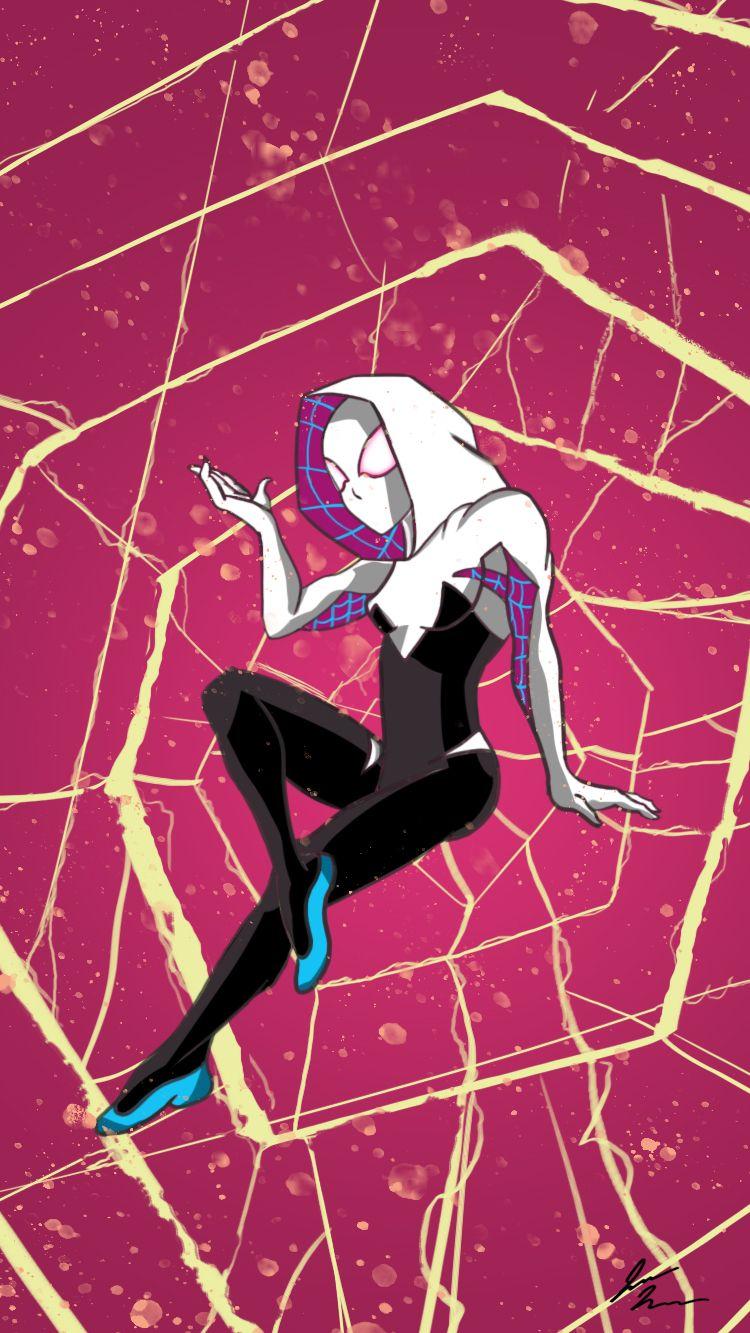 My Spider Gwen Art Without The Text And Logos iPhone Wallpaper