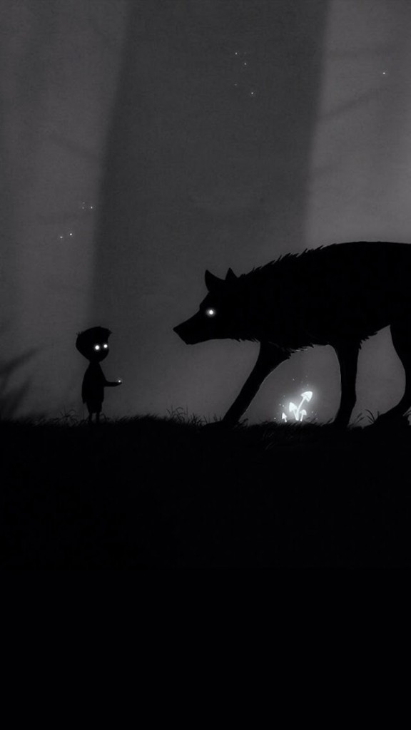 Kid And Wolf At Night Wallpaper iPhone