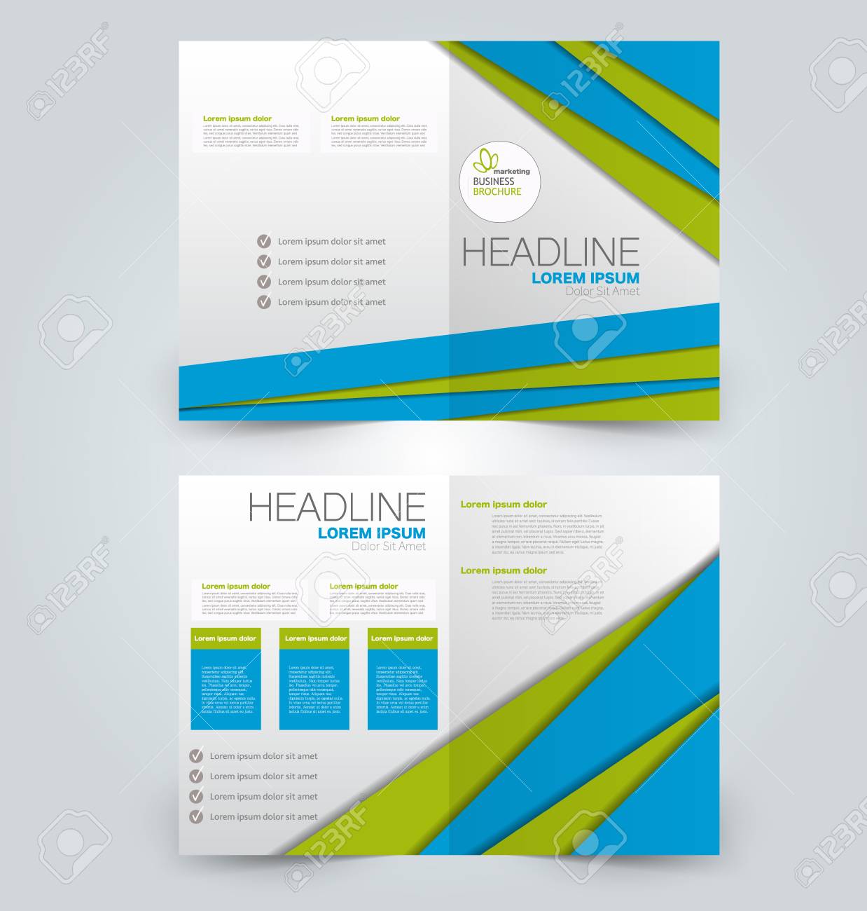 Fold Brochure Template Flyer Background Design Magazine Cover