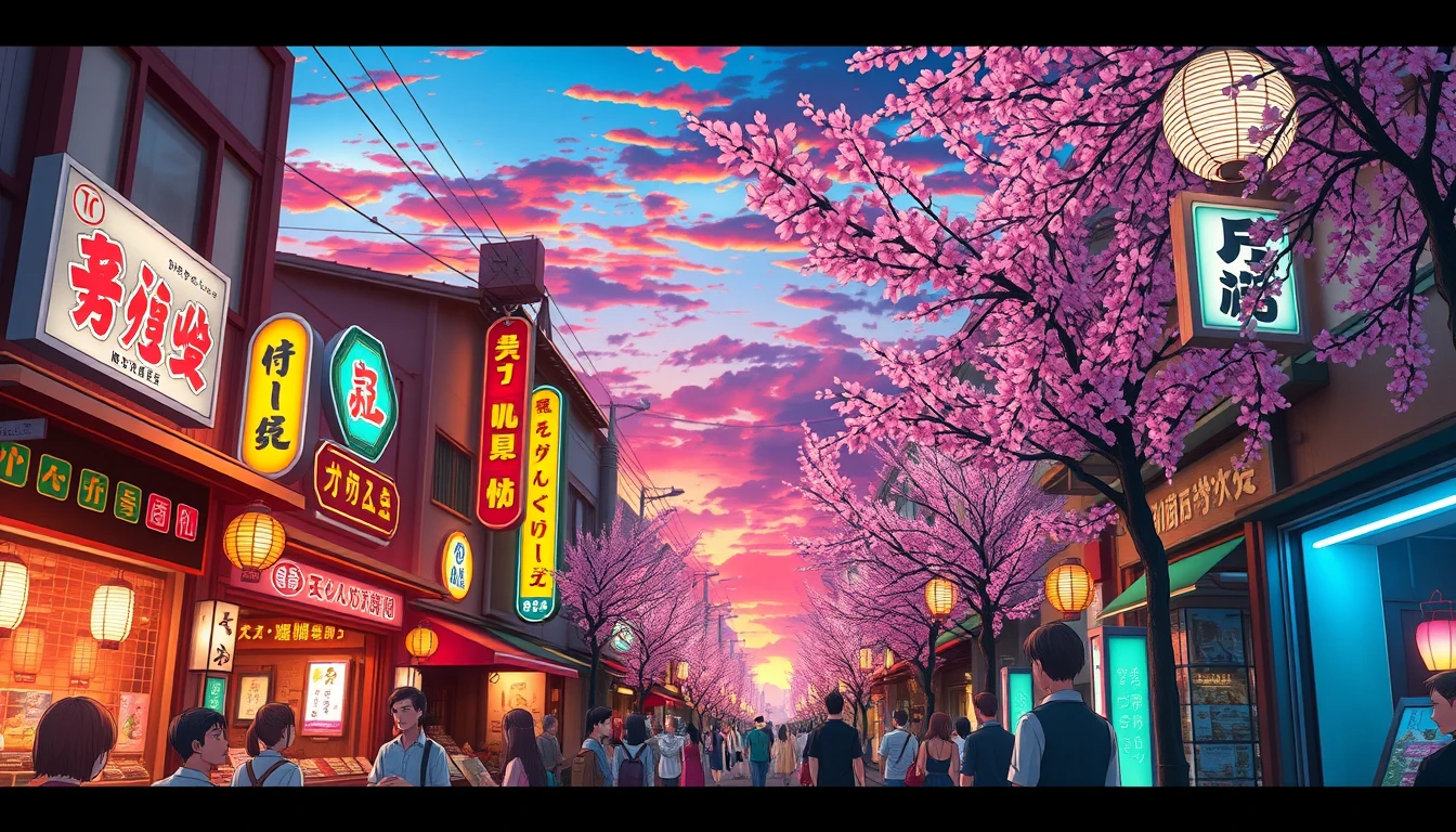 Japanese Anime Street 1080p Wallpaper