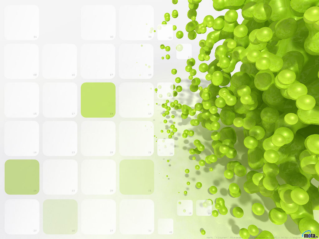 Lime Green Molecule Background For Powerpoint Template
