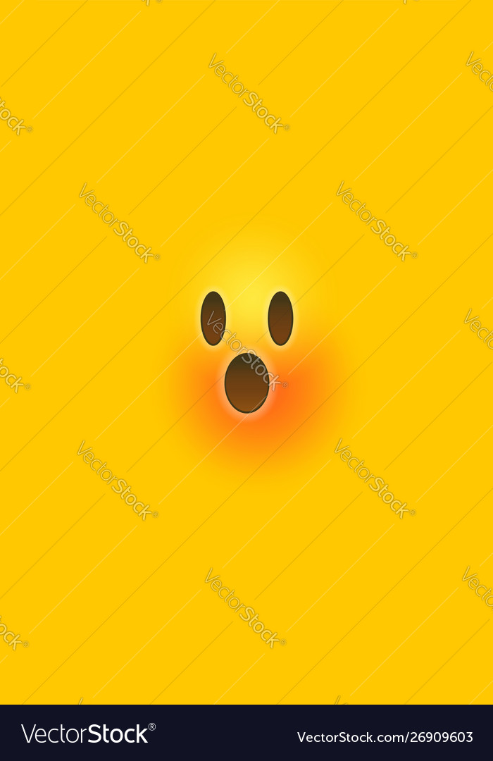 Surprised Omg Yellow 3d Emoticon Face Background Vector Image