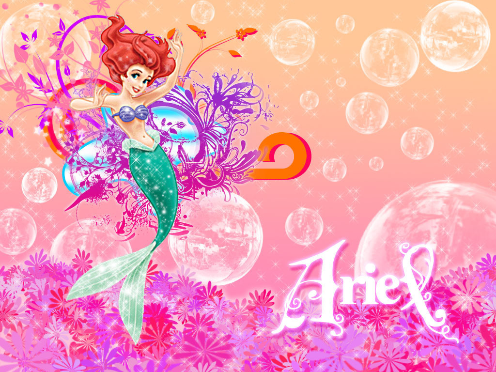 Ariel Little Mermaid Princess Wallpaper Background