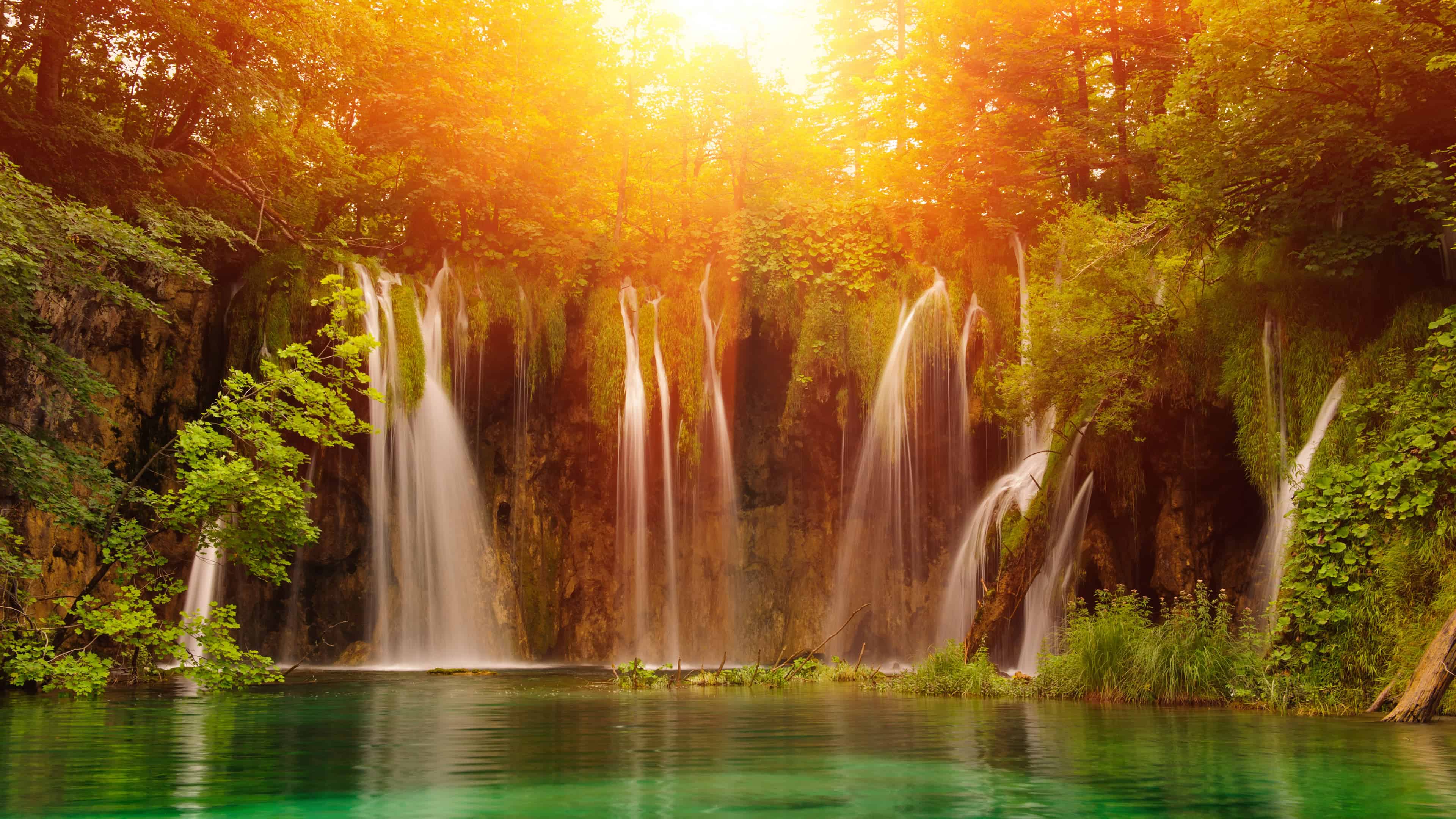 Waterfall Plitvice Lakes National Park Croatia UHD 4k Wallpaper