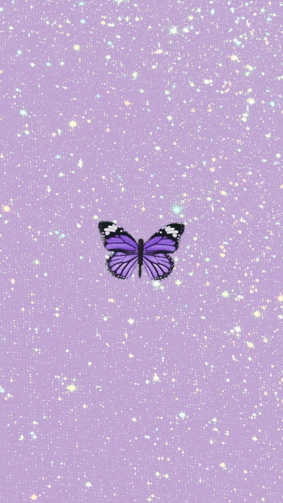 Butterfly Graphic Art Purple Pastel iPhone Wallpaper