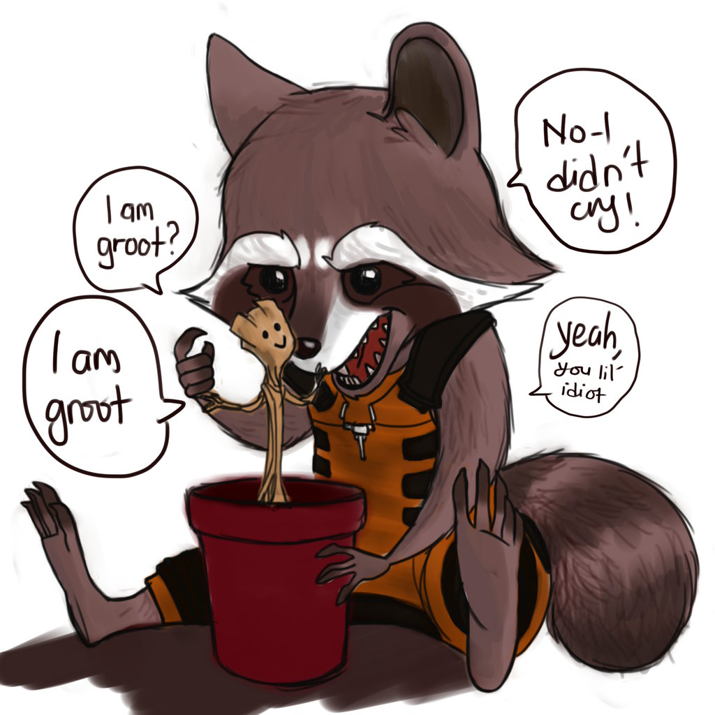Rocket And Baby Groot By Pencilheadno7