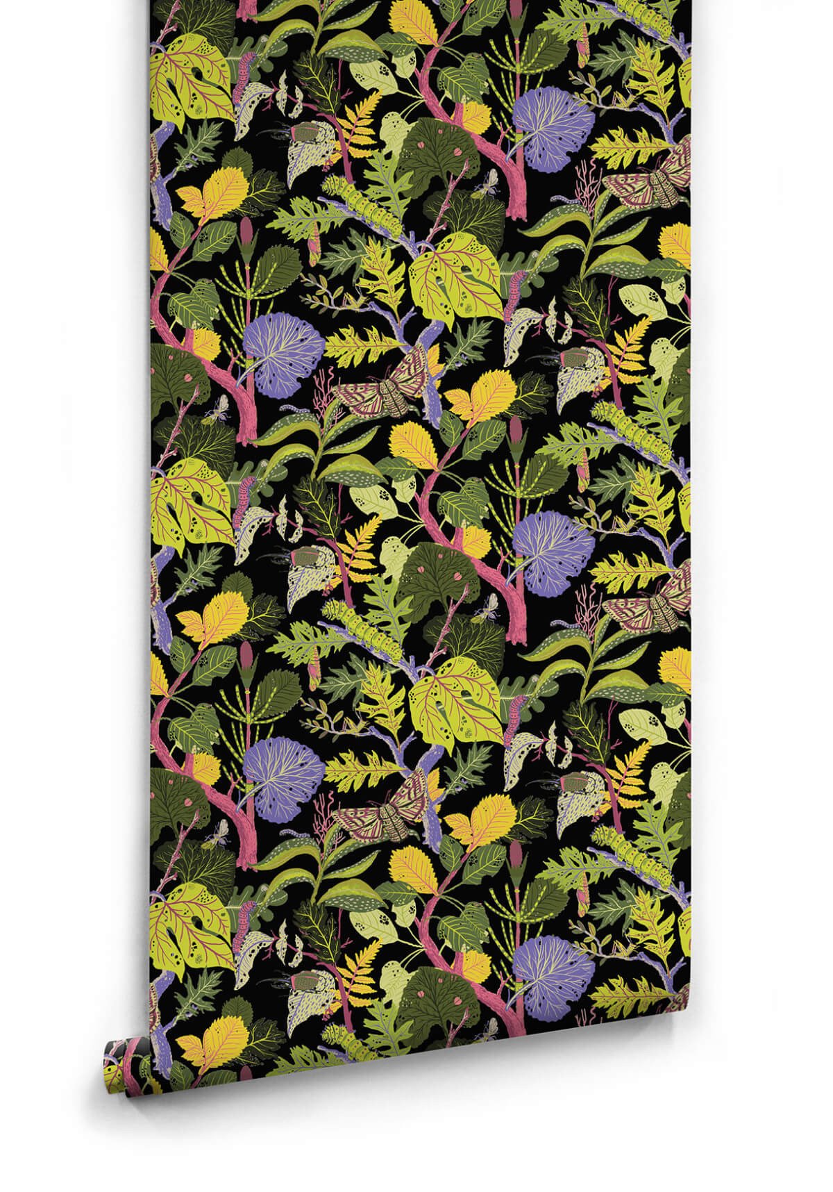 Caterpillar Wallpaper In Black From The Kingdom Home Collection By