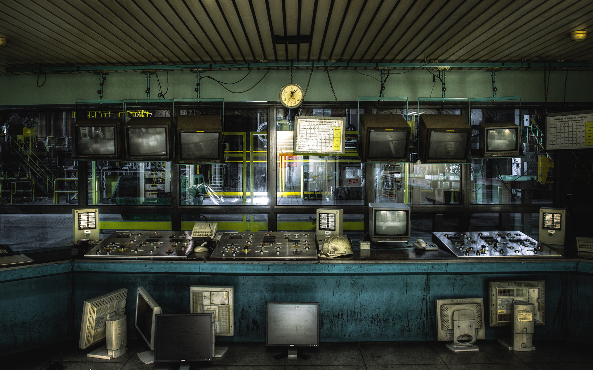 Control Panel Monitors Room Factory Art Wallpaper
