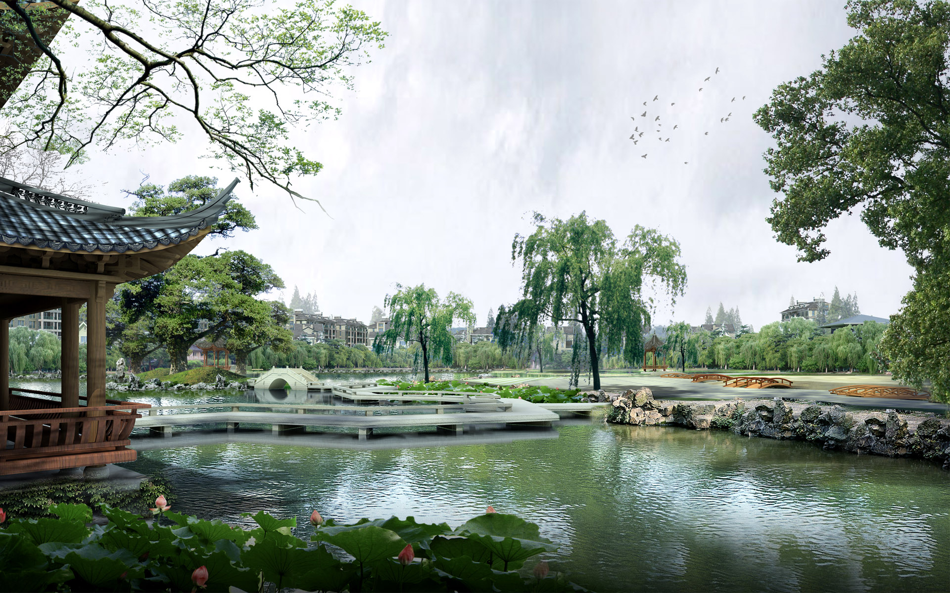 China Image Landscape Photoshop Desktop Wallpaper