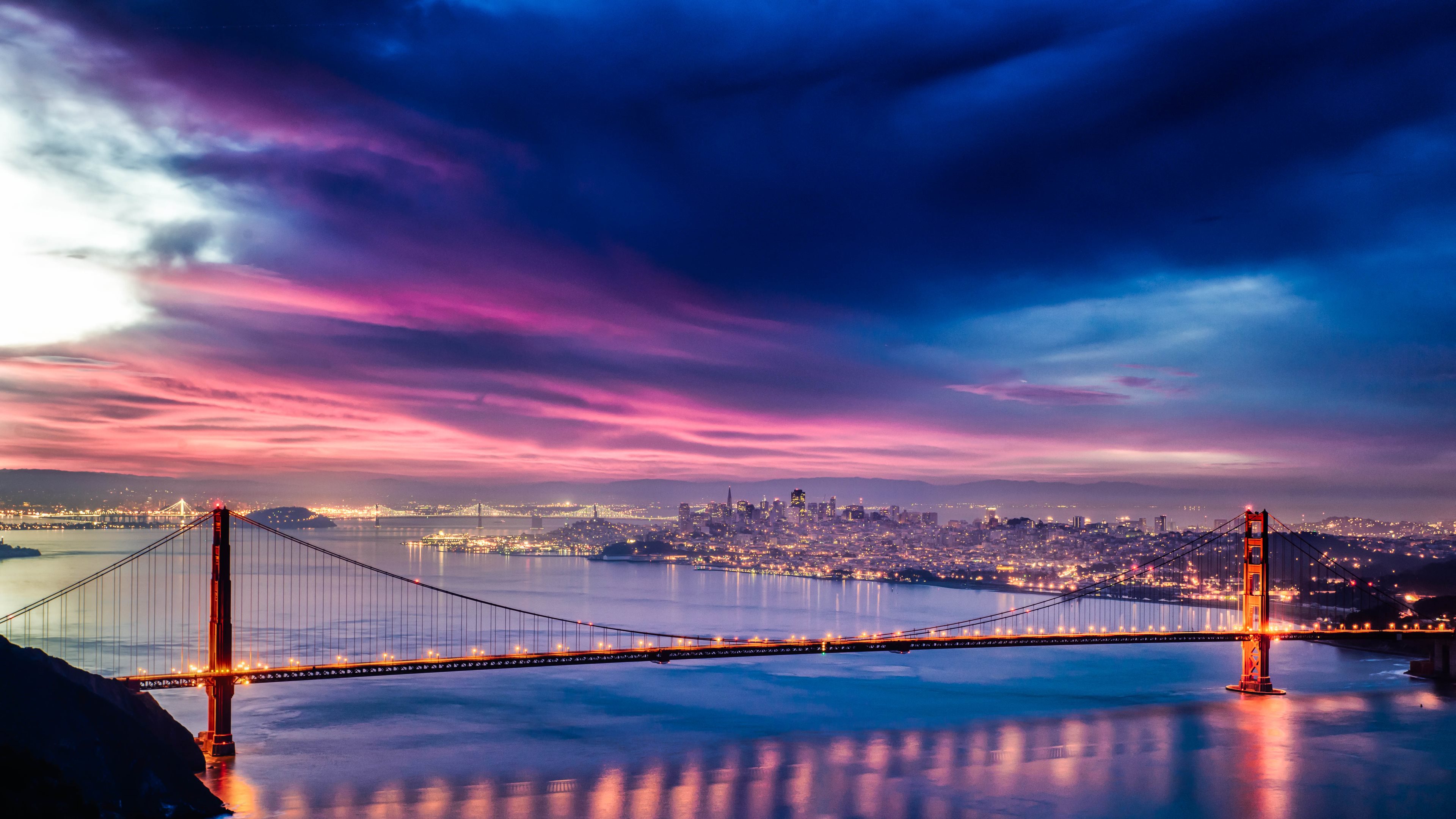 Skyfire Over San Francisco Bay Bridge Wallpaper HD