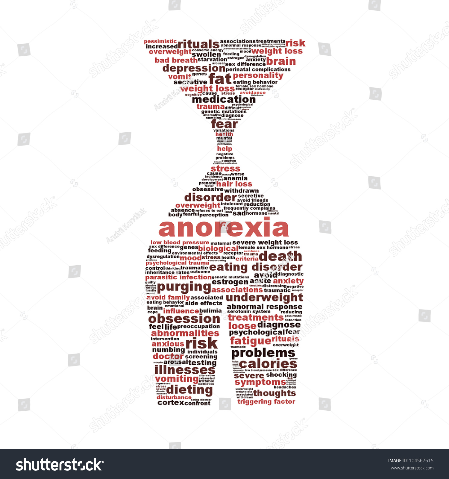 Anorexia Disorder Symbol Conceptual Design Isolated Stock