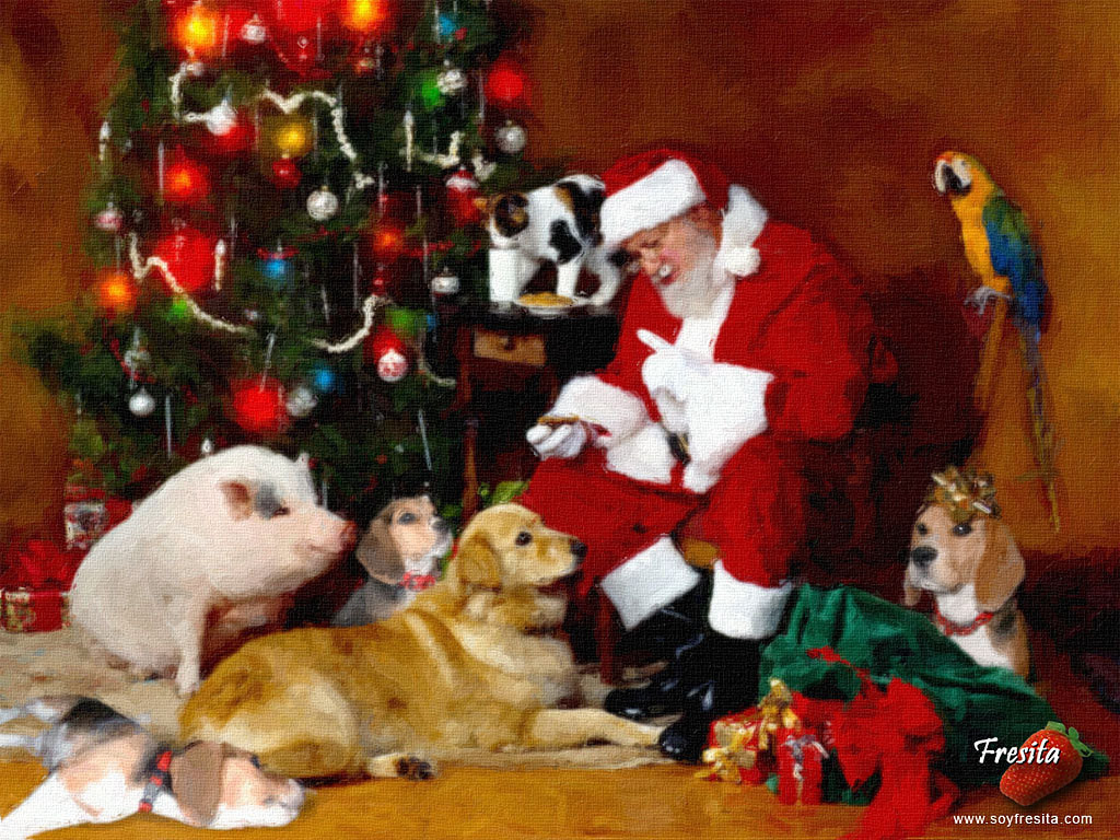 Christmas Dogs Wallpaper
