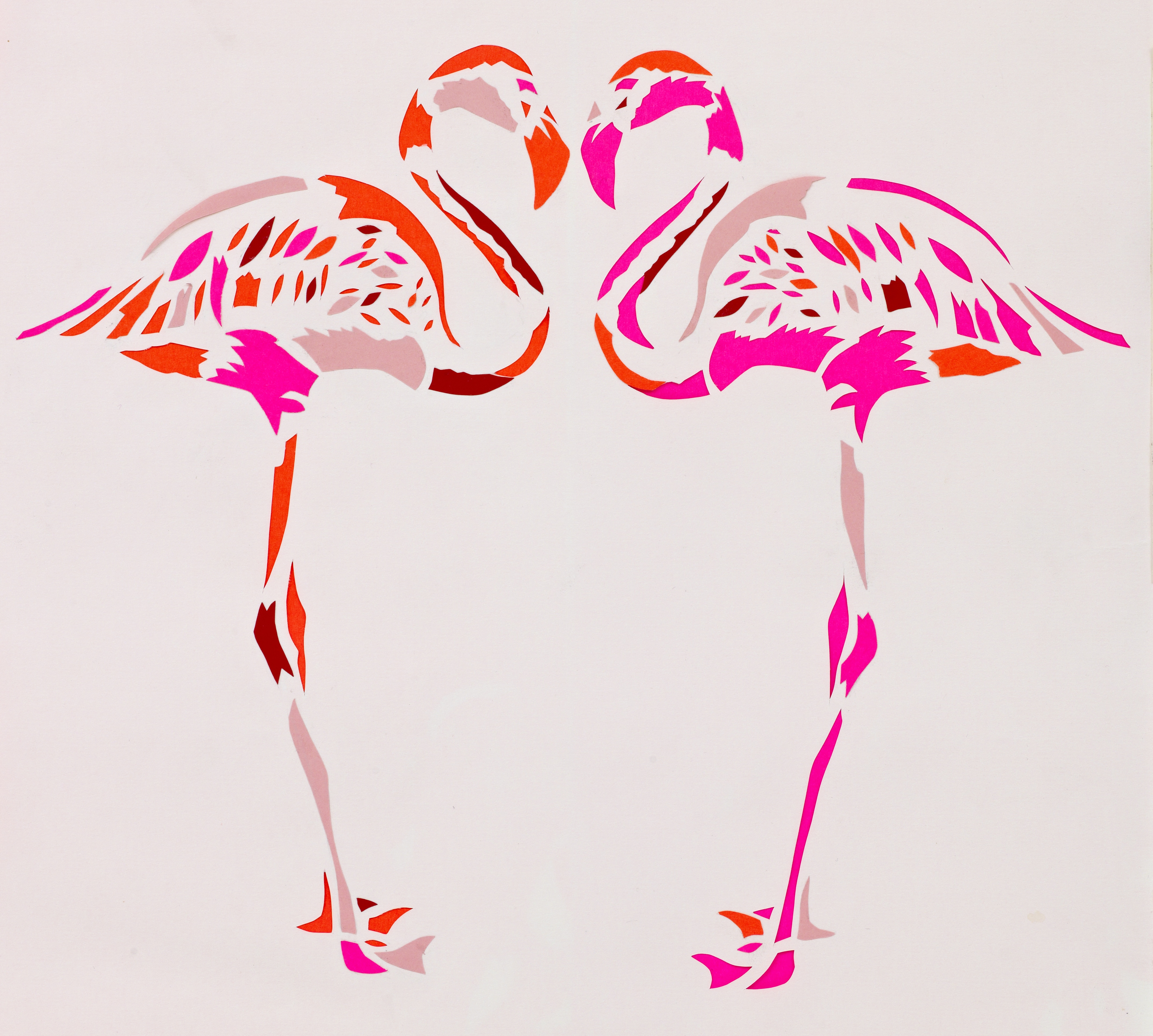 Retro Flamingo Wallpaper Vintage Art Wall Quirky
