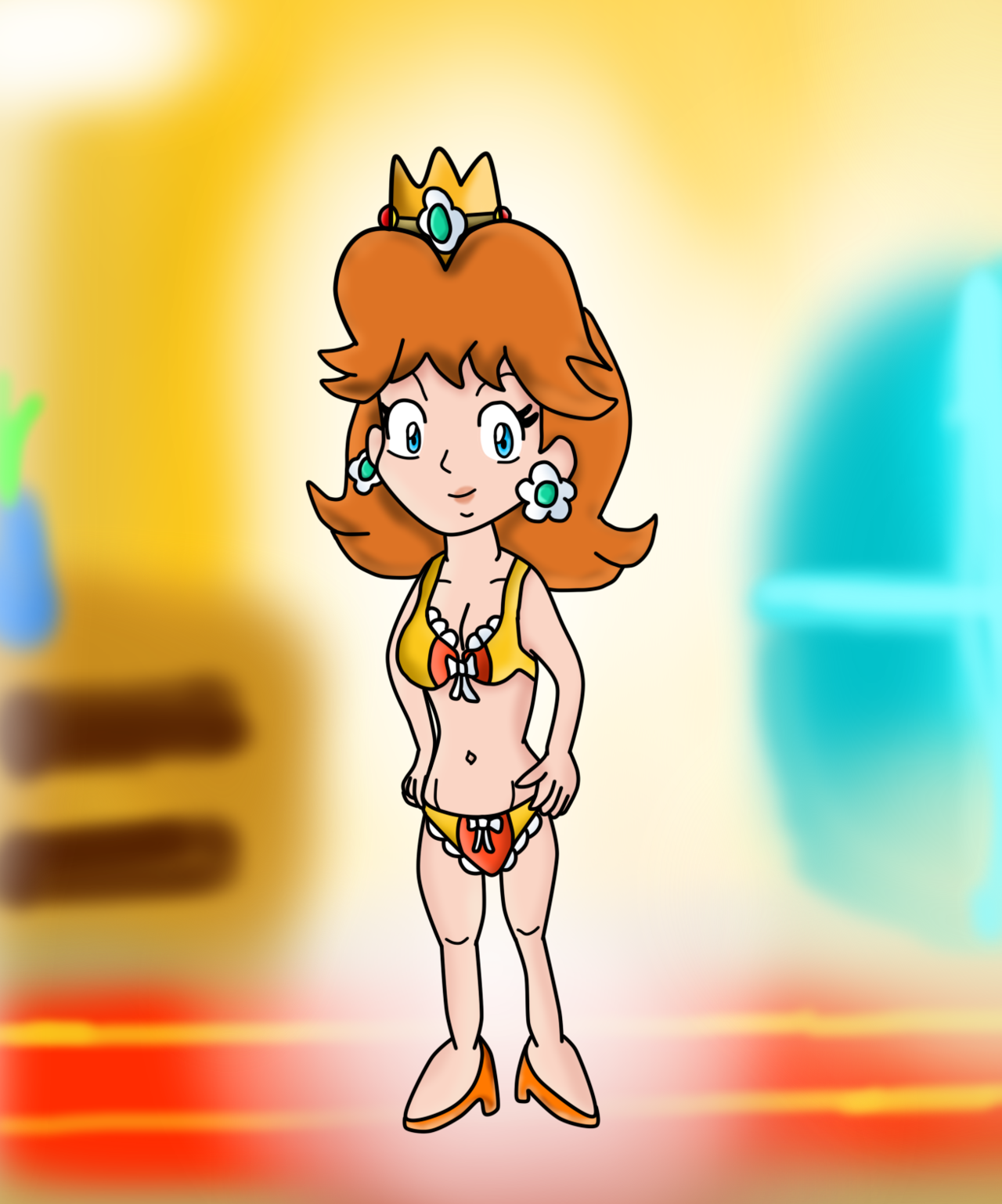 Princess Daisy In Underwear By Darkradx