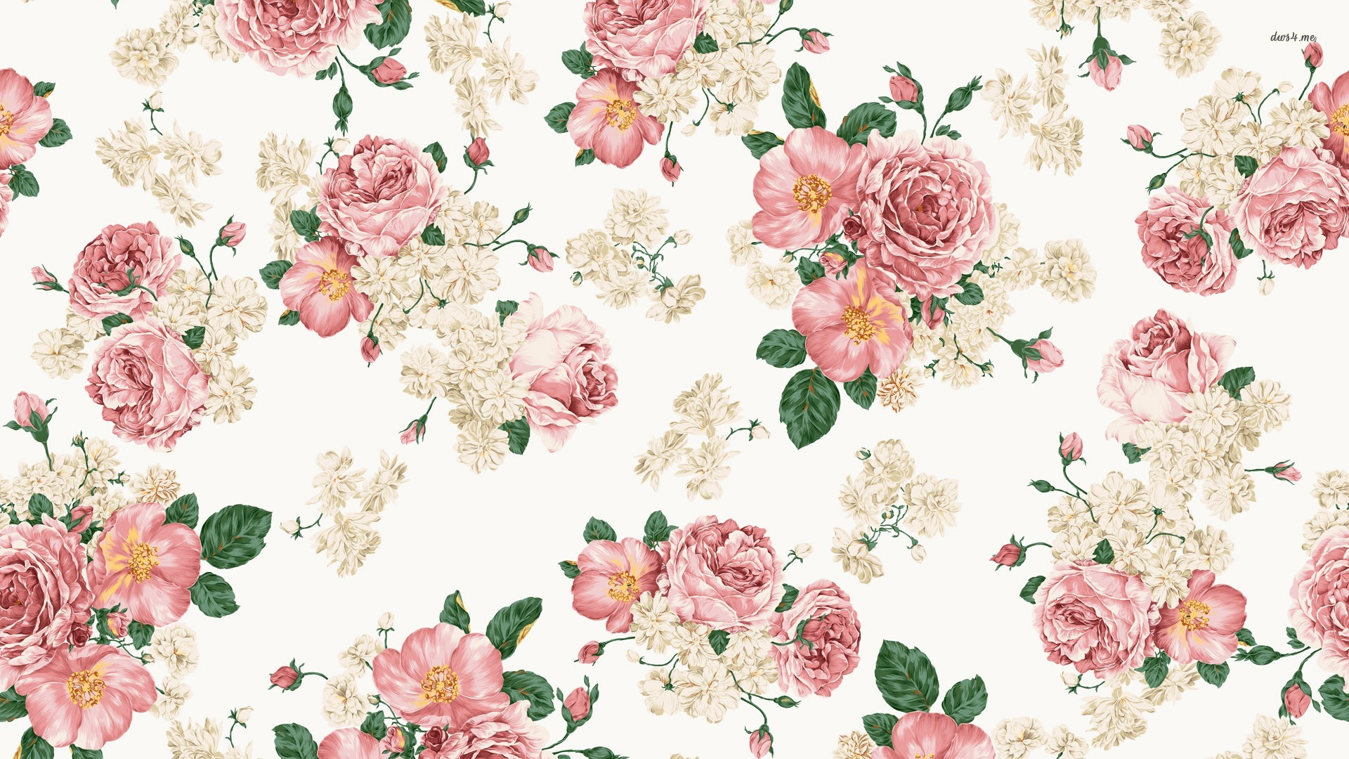 Vintage Pink Roses Wallpaper
