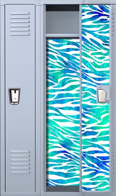 Teal Watercolor Magic Full Length School Locker Wallpaper Set