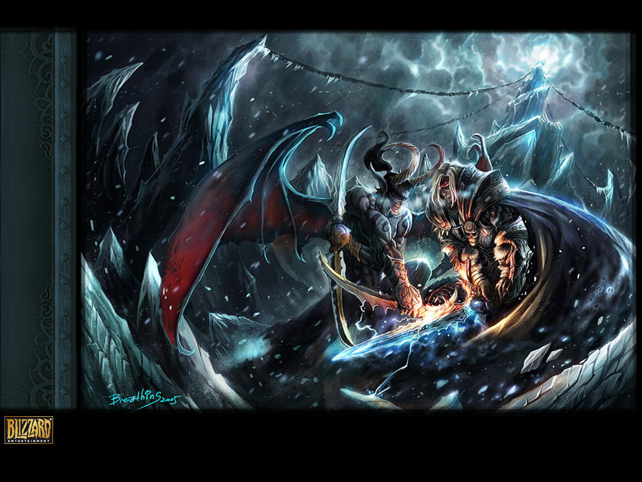 Illidan Vs Arthas World Warcraft Wallpaper